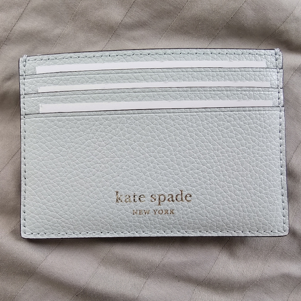 Kate Spade Pebbled Mint Green Card Holder
